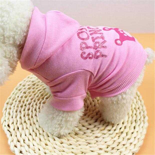 Pink Princess Hooded Cat Puppy Dog Clothes