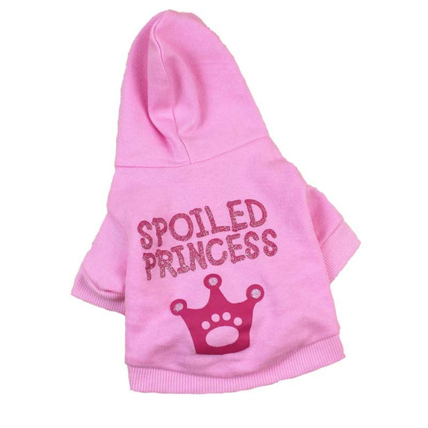 Pink Princess Hooded Cat Puppy Dog Clothes