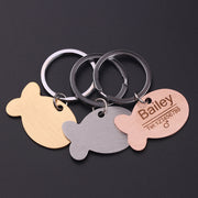 Personalized Cat Dog Pet ID Tag Keychain Engraved Pet ID Name for Cat Puppy Dog Collar Tag Pendant Keyring Bone Pet Accessories