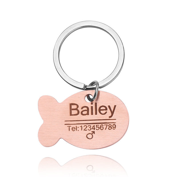 Personalized Cat Dog Pet ID Tag Keychain Engraved Pet ID Name for Cat Puppy Dog Collar Tag Pendant Keyring Bone Pet Accessories