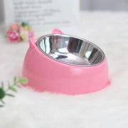 Double Bowl Stainless Steel Dog Bowl Overturning Prevention Dog Bowl Cartoon Drinking Water Feeder Cat Food Bowl